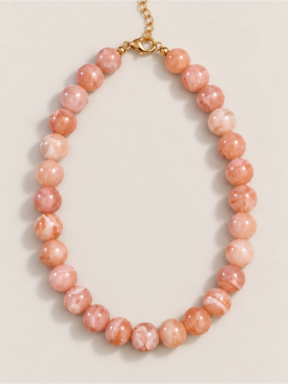 New! Blush Marbled Beaded Statement Necklace NWOT 2012
